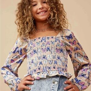 Butterfly Print Kids Top